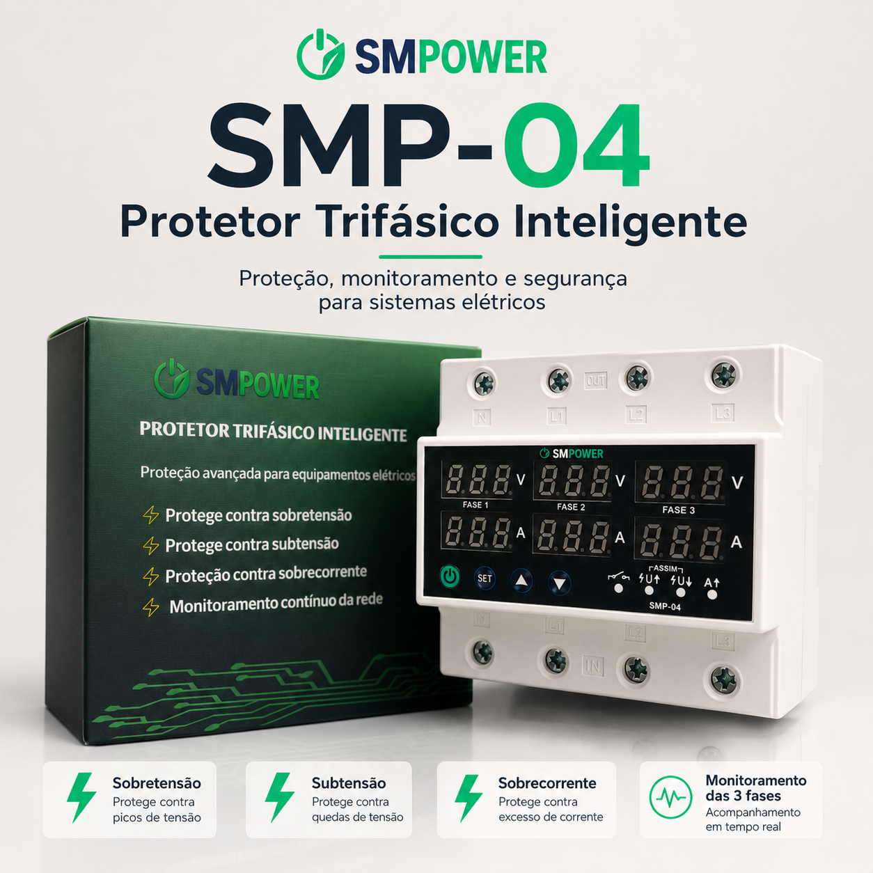 Protetor Trifásico Inteligente